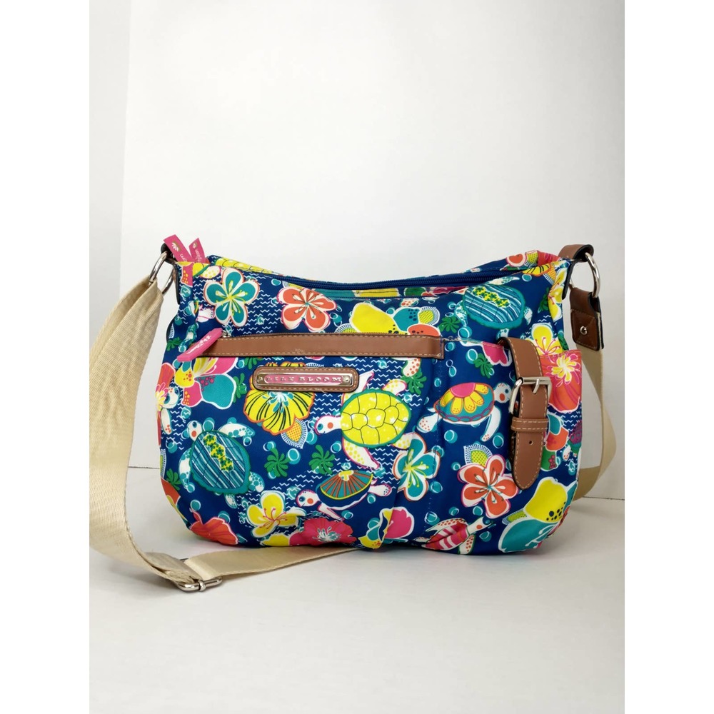 Lily Bloom Bright Multicolor Floral Flowers Print Purse Crossbody